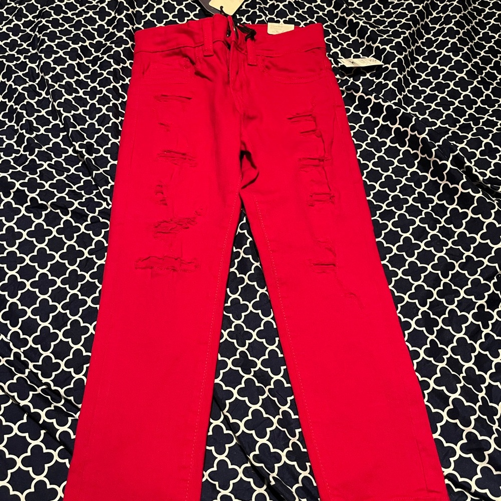 Boys red urban wear red jeans. Never worn, wear any occasion